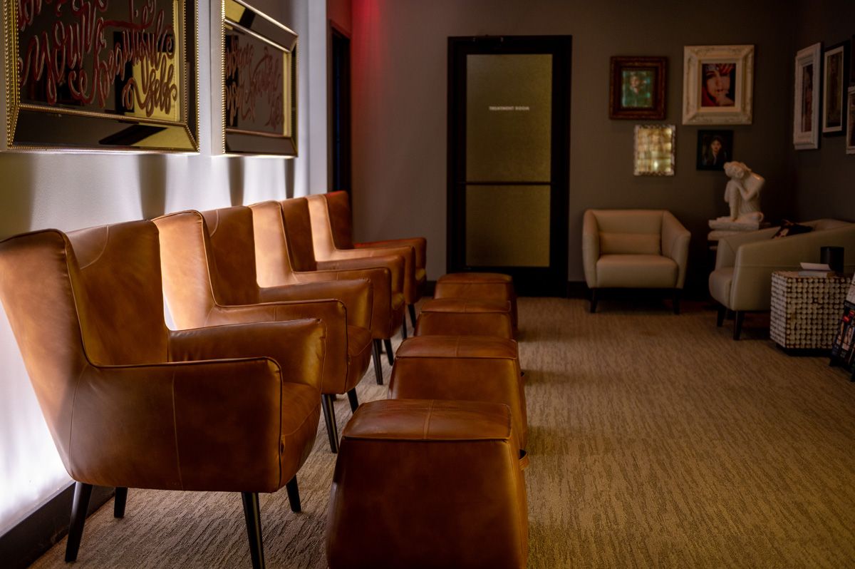 Sakoon Aesthetics and Wellness waiting area in Omaha and Fremont