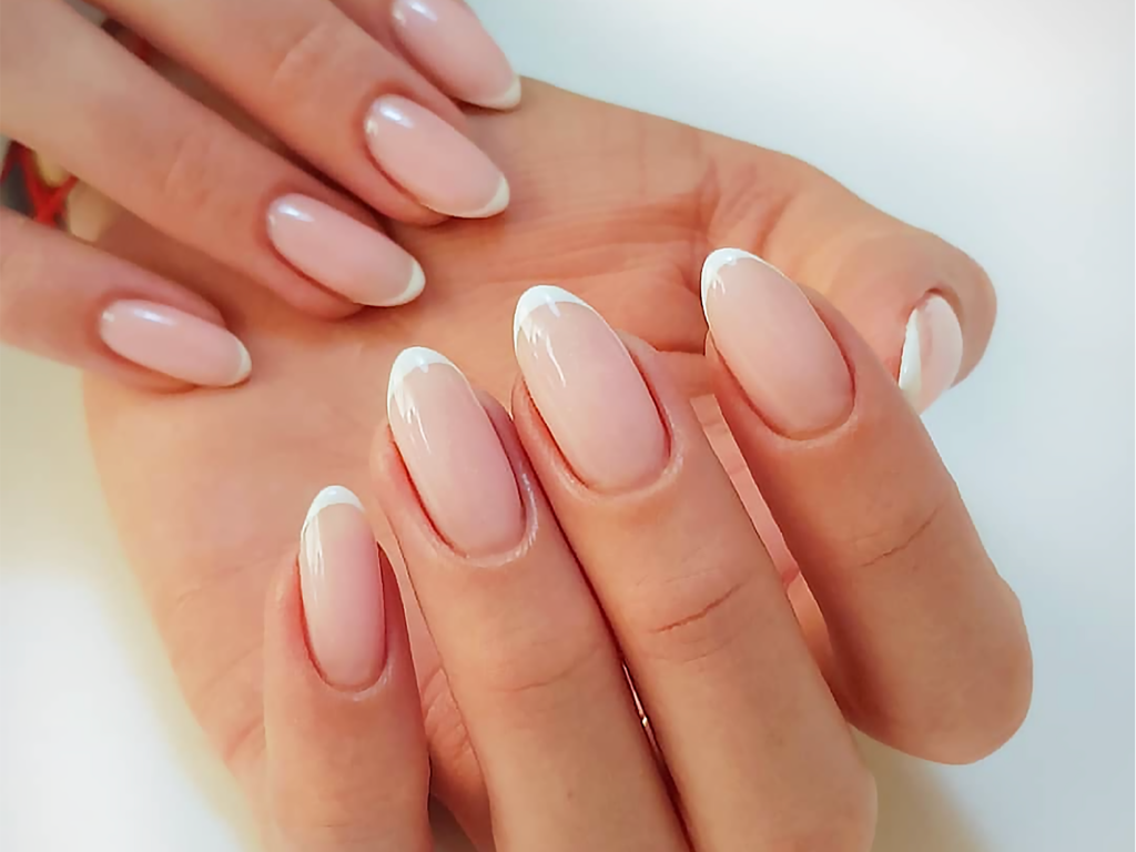 close up of manicured fingernails