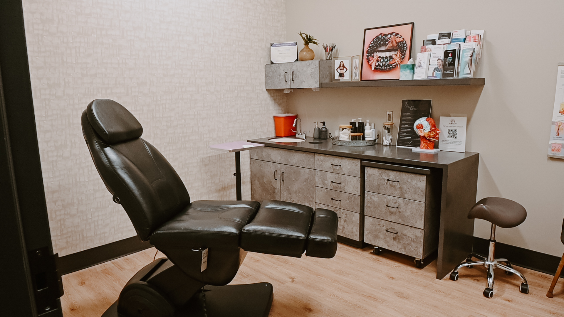 Medical spa treatment room in Omaha